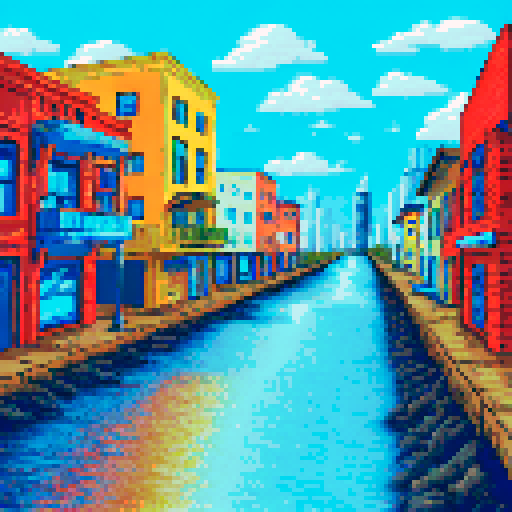 Post apocalyptic town of Old San Juan, Puerto Rico. The water from the ocean the streets all the way up to the first level of the building in town, where most buildings are either 2 or 3 stories high. Some makeshift boats are in the water, solar panels on the roofs and some small wind mills also