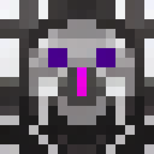 Sharp-feathered Eldritch Owl with evil black, white, and silver coloration, depicted in a 16x16 pixel portrait.