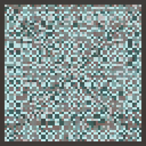 Black and white checkerboard square with a thin brown outline.