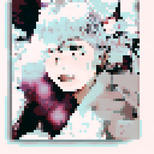 pixel style , cute girl
