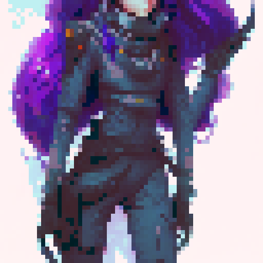 Purple haired dragon anime girl