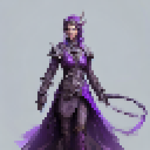 A woman in purple 
