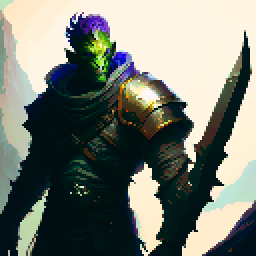 Create a character spritesheet for a fantasy RPG game. The character should be a human male warrior, wearing armor and carrying a sword. The character should have a rugged, determined expression on his face. The sprites should be facing right and be in a ready-to-attack pose.