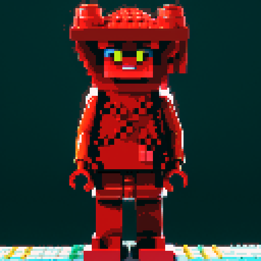 colorful pixel lego blocks arranged in a playful, vibrant composition, showcasing the intricate details and vibrant colors of pixel art in the sRGB color space