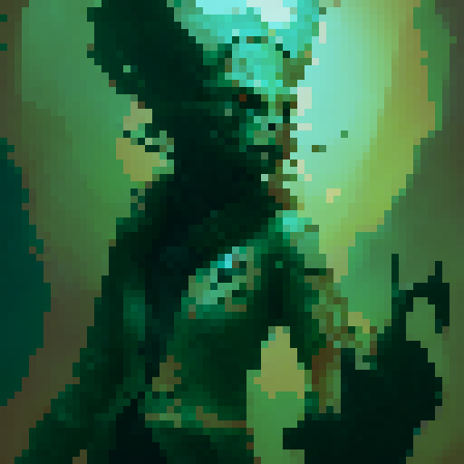 A walking tree with a demon face, several long limbs on his head and arms