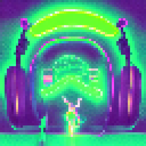 Wearing neon headphones, the tech-savvy programmer types furiously on a holographic keyboard while surrounded by glitchy code and futuristic cityscapes in a cyberpunk art style.