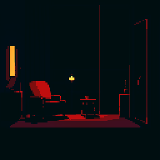 dark nighttime city apartment interior at night, balcony, melancholy, depressed, lonely man's apartment, sadness, dimly lit, bare