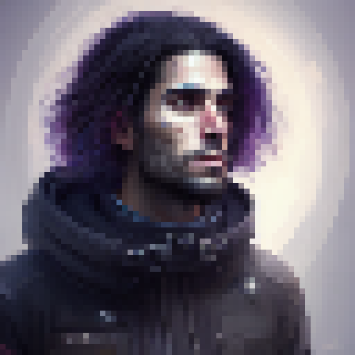 hacker from a corporation, long-haired, cyberpunk, dystopian future, portrait 