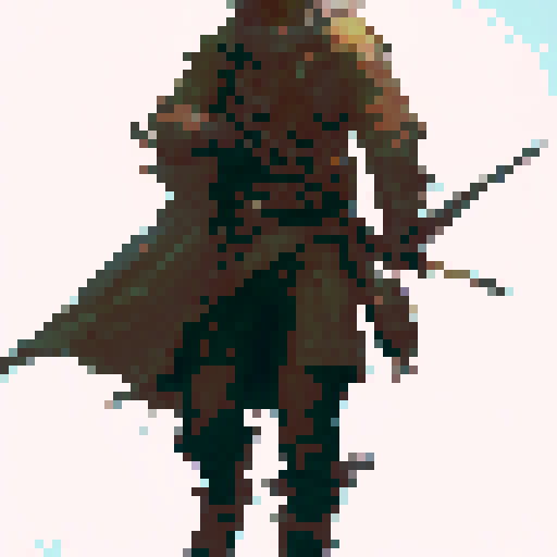 cloaked bandit wielding a bow