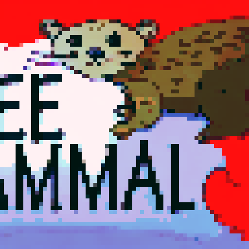 Binturong game icon in classic pixel art style, featuring a close-up character portrait of the furry animal standing proudly on a tree branch, staring directly at the viewer with a fierce yet adorable anime-style expression.