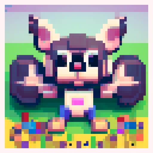 chihuahua, pixel art, sRGB, tiny, vibrant, playful, expressive, big eyes, floppy ears, wagging tail, textured fur, small paws, bold outlines, low resolution, retro, digital, 8-bit
