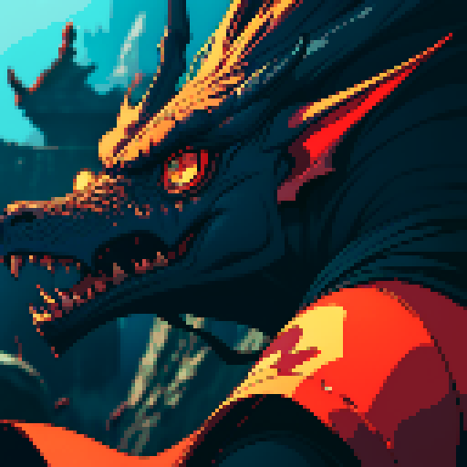 dark dragon with blood eyes