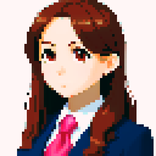 bust, secretary, middle-part hair, young female, suit, brownhair