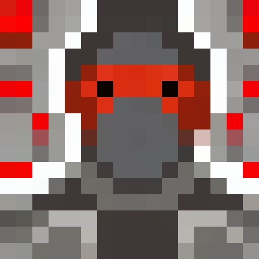 red skinned demon face, blank stare, game icon, 16x16, pixel art, close up, portrait