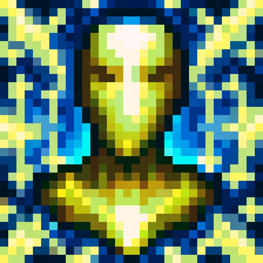 Game avatar, Close-up, Rich, gold, 32x32 pixel art, sRGB, skill art, game icon, portrait