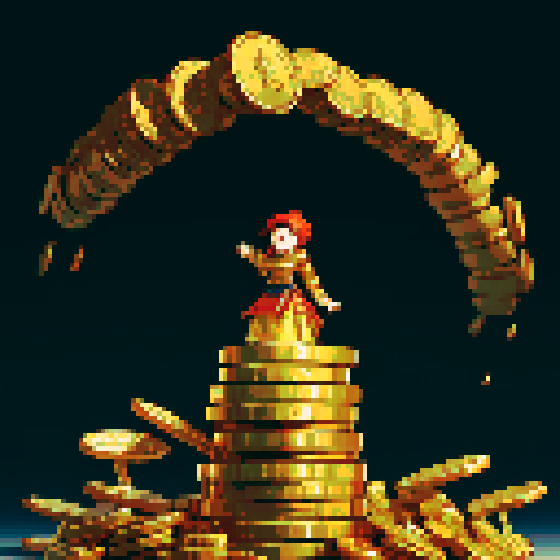piles of gold coins, gold piled up high