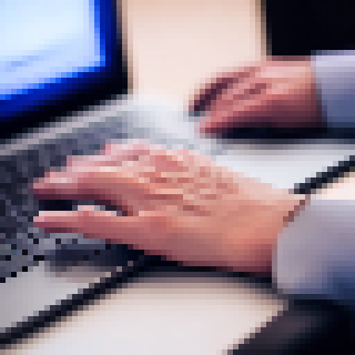 hand reaching to a computer