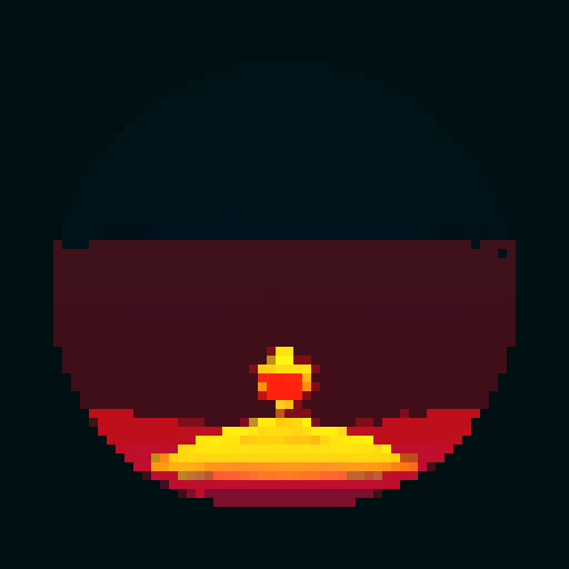 Sand dunes rippling in red light, hourglass motif, pixel art, sRGB