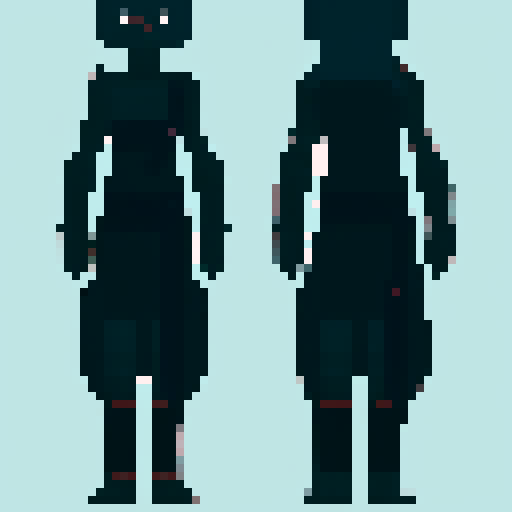 please give me some base templates for a side-scroller, a hack-and-slash game I can use to make my own characters. Give them reasonable proportions and give one female and one male.
