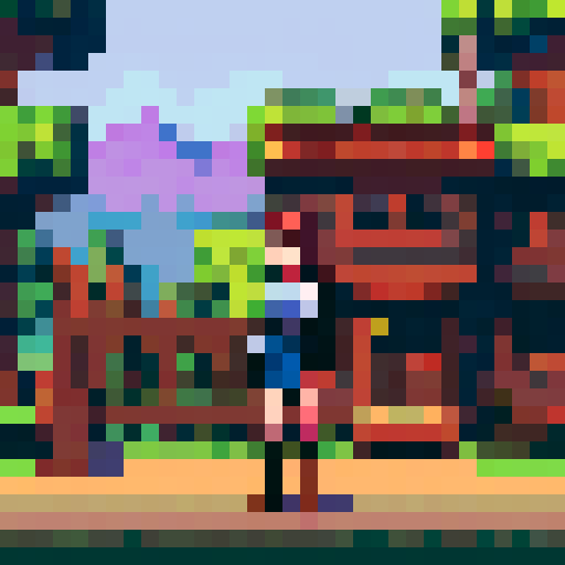 female character, in game, Stardew Valley style, standing, 16x32, fantasy RPG