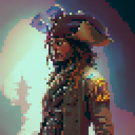 Captain Jack Sparrow Swimming without his hat, baldric, nor compass. Side view