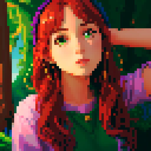 Create a star-dew valley inspired portrait of a woman