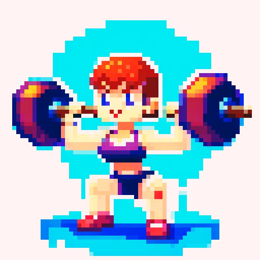 Create a vibrant woman doing gym