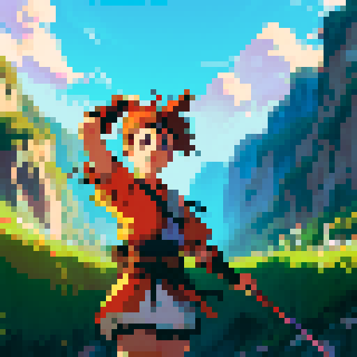 Anime warrior on an adventure