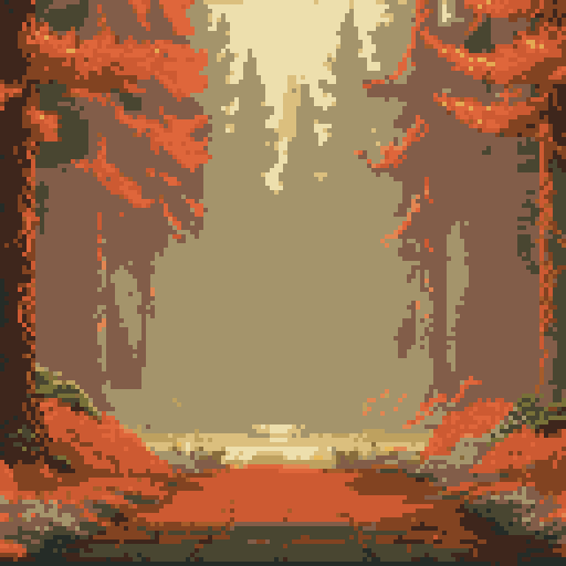 misty redwood forest in autumn golden hour warm lighting 