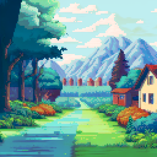 A scenery from above, Serene farm village and fields, autumn