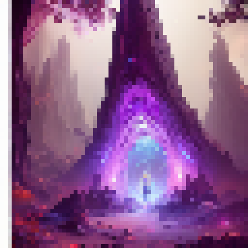 Glimmering portal surrounded by glowing runes leads to a mysterious realm of towering spires, shimmering crystals, and fierce magical creatures.