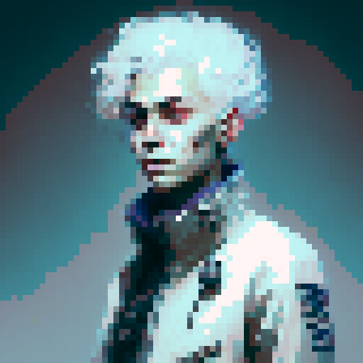 boy antisocial, white hair, blue eyes, lonly