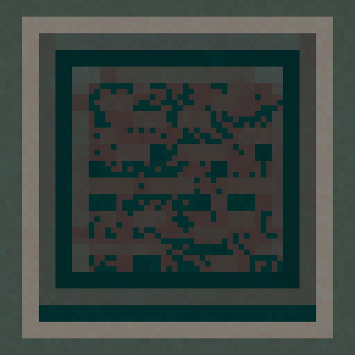 minecraft GUI button normal state, 64x64 pixels, dark gray stone with border, flat design