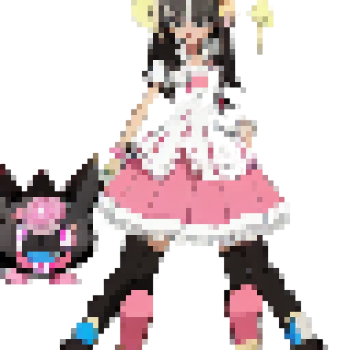 1 girl, smile,  black long hair，maid dress