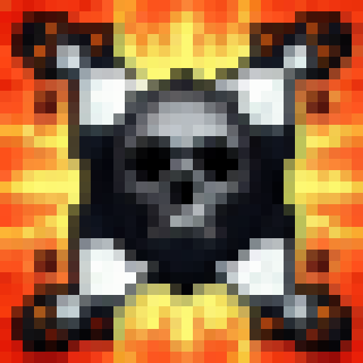 Death icon, skull and crossbones, dark colors