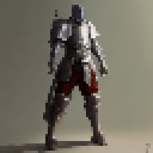 Full body knight character idle pose