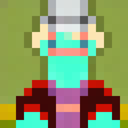 old lady, sitting, sleeping, book in hand, long silver braid, profile, whole body, game avatar, 16x16, pixel art, close up, portrait