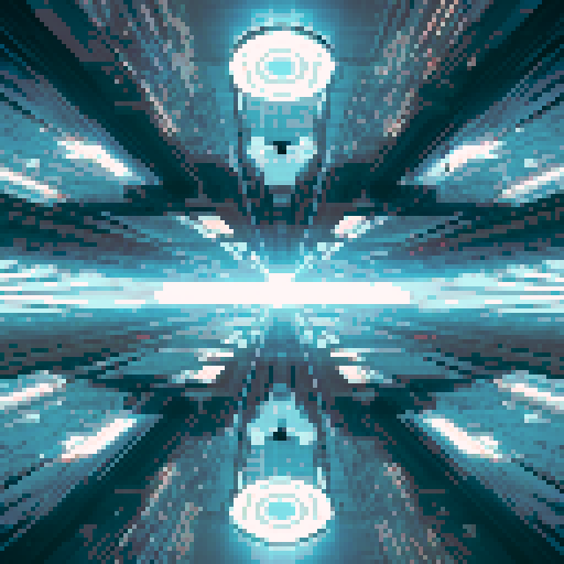 A surreal battleground in a mirror room with a reflective mirrored floor in the foreground, angled slightly upward for depth. The bottom-left corner is clear and open for a player's perspective, while the middle-right showcases mirrored walls and ceilings creating infinite reflections. Subtle light beams scatter across the surfaces, enhancing the futuristic and disorienting atmosphere, suitable for a balanced battle environment.