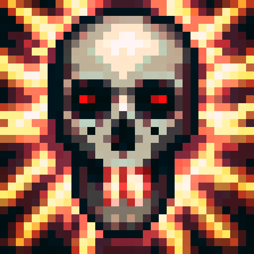 Death game icon, skull and bloody, cracked