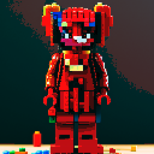 colorful pixel lego blocks arranged in a playful, vibrant composition, showcasing the intricate details and vibrant colors of pixel art in the sRGB color space