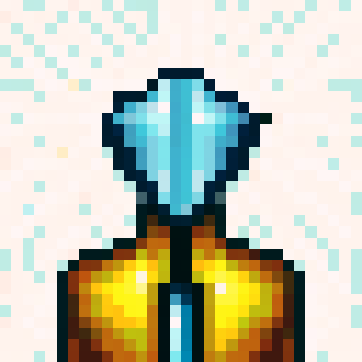 armour, game icon, 32x32 pixel art, sRGB, skill art, close up, portrait, metallic shine, intricate detailing, embossed patterns, rivets, worn textures, battle scars, weathered edges, reflective surfaces, sharp edges, glowing gemstones, heroic pose