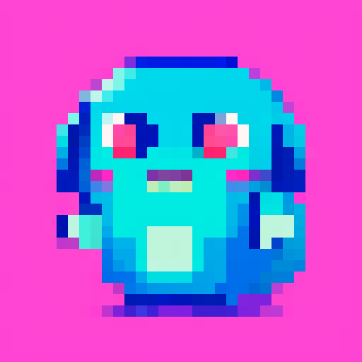 small, adorable creature with big, expressive eyes, vibrant and bold colors, detailed shading