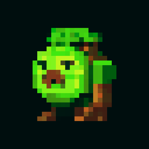 A colossal, tree-like titan with thick bark armor, massive branches, and glowing green eyes. It stands tall with a powerful, commanding presence, ready to protect the forest at all costs. No background.
