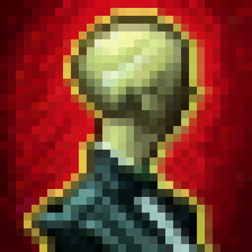 A melancholic game icon portraying Baudelaire's "Spleen" through a close-up portrait of a skillfully crafted 32x32 pixel art figure, depicting the decadence and despair of a society detached from romantic ideals, set against a somber sRGB color scheme.