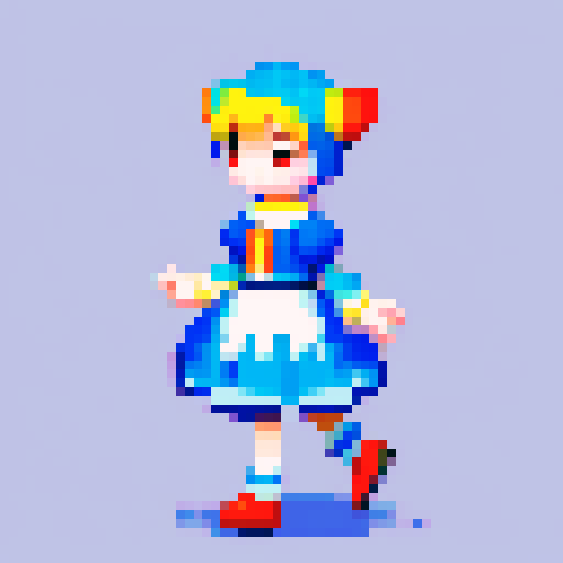 jester, walking, animated, 16 colors, pixel art, sRGB