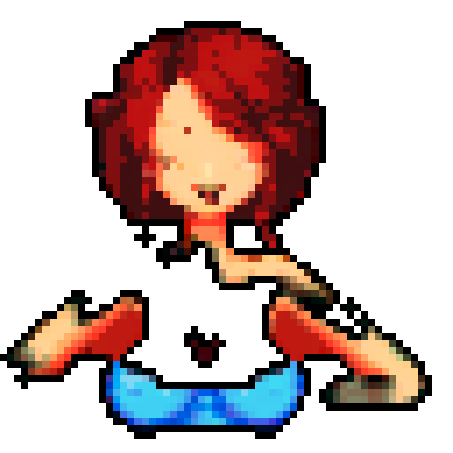 sexy girl, coy smile, naked, big boobs, pixel art, sRGB, background, landscape