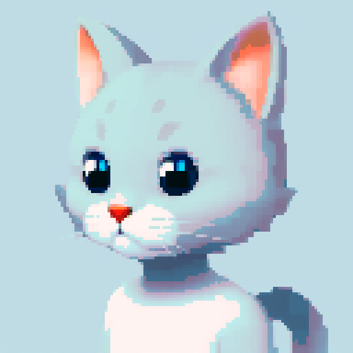 antropomorphic gray cat guy, kind, one torn ear