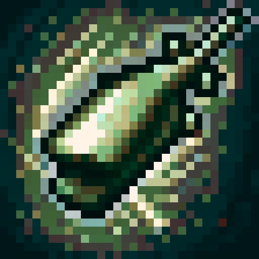 top-down pixel art sprite, World War II army tank, bird's eye view, sleek olive green body, rugged tank treads, rotating turret, menacing barrel, pixel art, sRGB, game asset