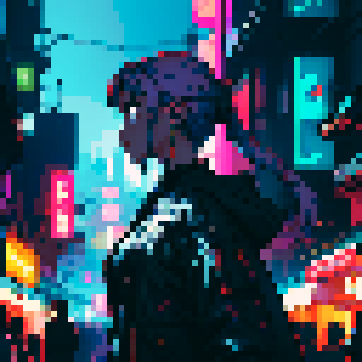 Cyberpunk Night Market. Clear visuals 