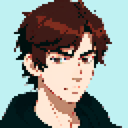 male Space rebel with brown hair. anime style  